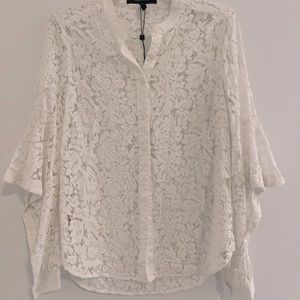 Bcbg white lace blouse